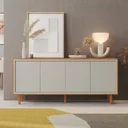 Ver imagem 2 de Buffet Dux 4 Portas 100% MDF Gaveta Interna Naturalle Off