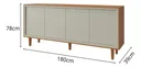 Ver imagem 3 de Buffet Dux 4 Portas 100% MDF Gaveta Interna Naturalle Off