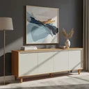 Ver imagem 4 de Buffet Dux 4 Portas 100% MDF Gaveta Interna Naturalle Off