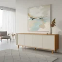 Ver imagem 1 de Buffet Dux 4 Portas 100% MDF Gaveta Interna Naturalle Off