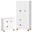 Ver imagem 1 de Cômoda Sapateira e Guarda Roupa 3 Portas Apolo Branco Fosco - Reller