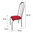 Ver imagem 2 de Kit 6 Cadeira Sala Jantar Aço Tubolar Cozinha Corino Junco Vermelho