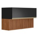 Ver imagem 1 de Armário Aéreo Proença 120cm Basculante 1 Porta Mdf e 1 Porta Ripada Nogueira Touch-carbono Prime