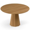 Ver imagem 1 de Mesa de Jantar 4 Lugares Redonda 117cm Base Cone Tampo MDF Erimon N01 Ypê - Lyam Decor