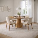Ver imagem 2 de Mesa de Jantar 4 Lugares Redonda 117cm Base Cone Tampo MDF Erimon N01 Ypê - Lyam Decor