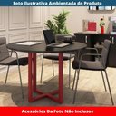 Ver imagem 2 de Mesa de Reunião Redonda P25 Pandin 110 Cm (largura) Tampo Mdp Preto Pé Aço Tubular Vermelho