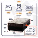 Ver imagem 3 de Conjunto Cama Box Solteirão c/ Molas Ensacadas Allura Preto 96x203x58