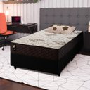 Ver imagem 1 de Conjunto Cama Box Solteirão c/ Molas Ensacadas Allura Preto 96x203x58