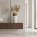 Ver imagem 3 de Vaso Decorativo Enfeite Casa Redondo Home&co Cerâmica 20x12x12cm Marrom