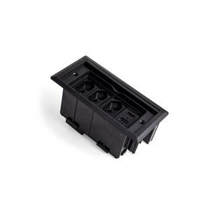 Caixa de Tomada Embutir Mesa Bancada com 3 Tomadas + Usb 20w Preto