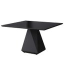 Ver imagem 1 de Mesa de Jantar Quadrada 140x140cm Lia Tampo Vidro Preto Ccs
