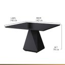Ver imagem 2 de Mesa de Jantar Quadrada 140x140cm Lia Tampo Vidro Preto Ccs