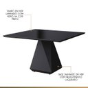 Ver imagem 3 de Mesa de Jantar Quadrada 140x140cm Lia Tampo Vidro Preto Ccs