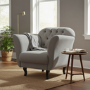 Ver imagem 1 de Poltrona Decorativa Dália Bouclé Cinza Claro