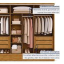 Ver imagem 5 de Guarda Roupa Casal 3 Portas de Correr com 9 Gavetas 100%MDF Pleno