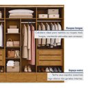Ver imagem 7 de Guarda Roupa Casal 3 Portas de Correr com 9 Gavetas 100%MDF Pleno