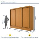 Ver imagem 4 de Guarda Roupa Casal 3 Portas de Correr com 9 Gavetas 100%MDF Pleno
