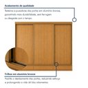 Ver mais imagens de Guarda Roupa Casal 3 Portas de Correr com 9 Gavetas 100%MDF Pleno