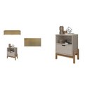 Ver imagem 2 de Conjunto Cabeceira King/Casal - Baú + Mesa de Cabeceira Cinza/Hannover/Fendi