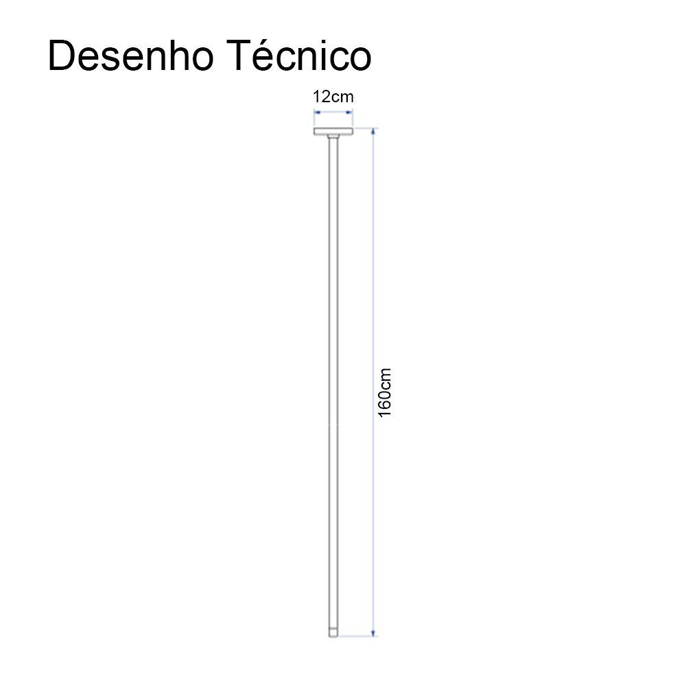 Torneira De Teto Para Lavatorio 100% Inox - Preta 1,60m - 4