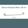 Barra de Apoio Reta 60 CM - Alumínio Branco - 2