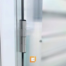 Porta Social com Postigo Vidro Boreal Alumínio Brilhante - Linha 25 - 210cm - 80cm - Esquerdo - 3