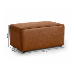 Conjunto Sofá 220cm e Puff 80cm Baobá CabeCasa MadeiraOriginals Cobre Courino Coffe - 10 Conjunto Sofá 220cm e Puff 80cm Baobá CabeCasa MadeiraOriginals Cobre Courino Coffe - 10