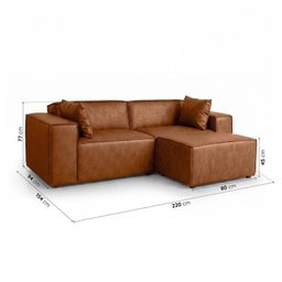 Conjunto Sofá 220cm e Puff 80cm Baobá CabeCasa MadeiraOriginals Cobre Courino Coffe - 3 Conjunto Sofá 220cm e Puff 80cm Baobá CabeCasa MadeiraOriginals Cobre Courino Coffe - 3
