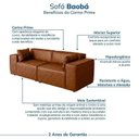 Ver imagem 4 de Conjunto Sofá 220cm e Puff 80cm Baobá CabeCasa MadeiraOriginals Cobre Courino Coffe