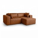 Ver imagem 2 de Conjunto Sofá 220cm e Puff 80cm Baobá CabeCasa MadeiraOriginals Cobre Courino Coffe