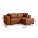 Ver imagem 3 de Conjunto Sofá 220cm e Puff 80cm Baobá CabeCasa MadeiraOriginals Cobre Courino Coffe