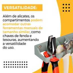 Organizador Versátil: Suporte Multiuso para Alicates e Ferramentas - Cinza - 4