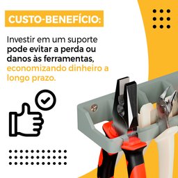 Organizador Versátil: Suporte Multiuso para Alicates e Ferramentas - Cinza - 7