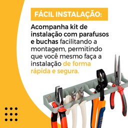 Organizador Versátil: Suporte Multiuso para Alicates e Ferramentas - Cinza - 6
