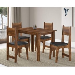 Conjunto Sala De Jantar Mesa E 4 Cadeiras Nicoli - 1