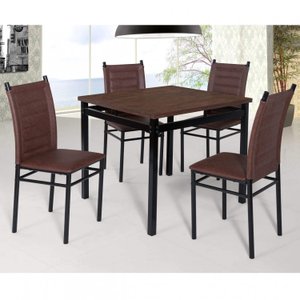 Conjunto Sala de Jantar Tokio Mesa Riviera 4 Cadeiras 