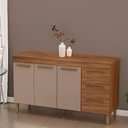 Ver imagem 2 de Balcão de Cozinha Atenas com Tampo 3 Portas 3 Gavetas 158 Cm Freijo/moka