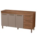 Ver imagem 1 de Balcão de Cozinha Atenas com Tampo 3 Portas 3 Gavetas 158 Cm Freijo/moka