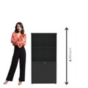 Ver imagem 6 de Armário Misto para Escritório com Nicho e Portas com Chave 159,6cm P25 Pandin Branco/Preto