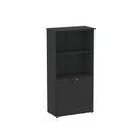 Ver imagem 3 de Armário Misto para Escritório com Nicho e Portas com Chave 159,6cm P25 Pandin Branco/Preto