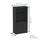 Ver imagem 4 de Armário Misto para Escritório com Nicho e Portas com Chave 159,6cm P25 Pandin Branco/Preto