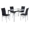 Ver imagem 2 de Conjunto Sala de Jantar 4 Cadeiras Retangular Vidro Cromado/Preto Tokio