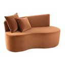 Ver imagem 3 de Conjunto 01 Poltrona + Sofá Curvo Orgânico Nature Gaia Suede Terracota - Montanaris Decor