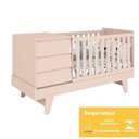 Ver imagem 4 de Jogo de Quarto Infantil Prince com Guarda Roupa 4 Portas e Berço Multifuncional Rosa Fosco - Reller