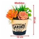 Ver imagem 5 de Arranjo Vaso Decoração Suculenta Flor Planta Artificial 20cm Garden