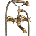 Ver imagem 1 de Torneira Banheira Luxo Misturador Bronze Retrô Quente e Frio Bronze Escovado