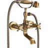 Torneira Banheira Luxo Misturador Bronze Retrô Quente e Frio Bronze Escovado - 1