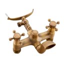 Ver imagem 3 de Torneira Banheira Luxo Misturador Bronze Retrô Quente e Frio Bronze Escovado