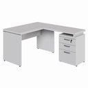 Ver mais imagens de Mesa em L Mesa em L 1,20m 3 Gavetas MDP 120cm Cinza F5 Office