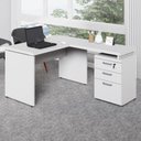 Ver imagem 2 de Mesa em L Mesa em L 1,20m 3 Gavetas MDP 120cm Cinza F5 Office